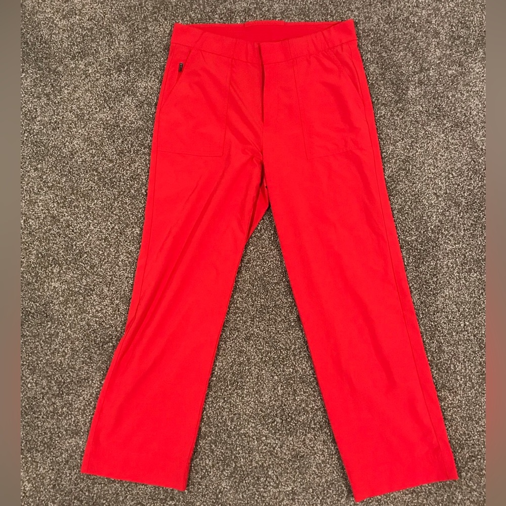 Athleta Tribeca Utility Crop Pant. Size 6. Color Hibiscus Red.